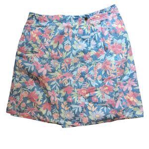 Liz Claiborne‎ villager sport women's vintage floral print denim skort size 10
